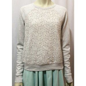 PINK Victoria’s Secret XS Gray Lace Sweatshirt
